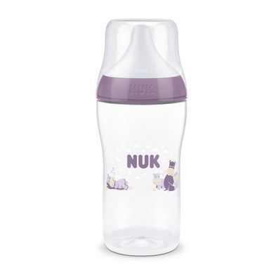 Пляшечка пластикова NUK Perfect Match, силіконова соска отвір М, 3+, гіпопотам, 260 мл 3954205 Mams family