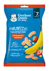 Кукурудзяні снеки Gerber® з полуницею та бананом для дітей від 7 місяців, 28 г 1627025 Mams family