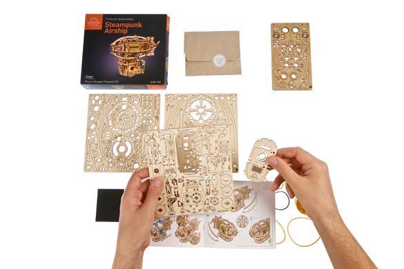 Механічний 3D пазл UGEARS "Стімпанк Дирижабль", 170 елементів, від 14 років 6330021 Mams family