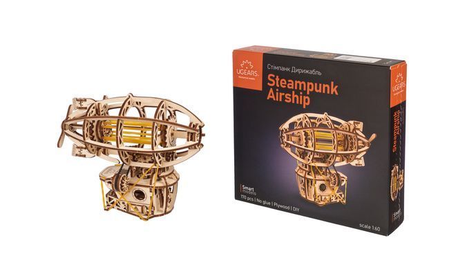 Механічний 3D пазл UGEARS "Стімпанк Дирижабль", 170 елементів, від 14 років 6330021 Mams family