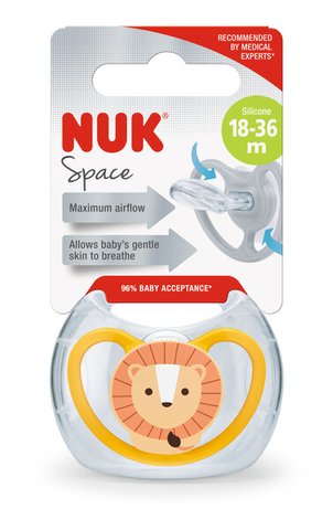 Пустушка ортодонтична NUK силіконова SPACE р3, левеня 3952621 Mams family