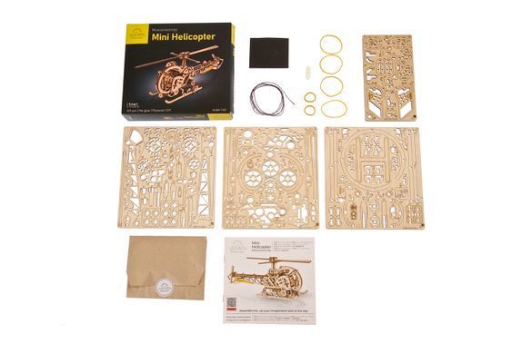 Механічний 3D пазл UGEARS "Мінігелікоптер", 167 елементів, від 14 років 6330022 Mams family