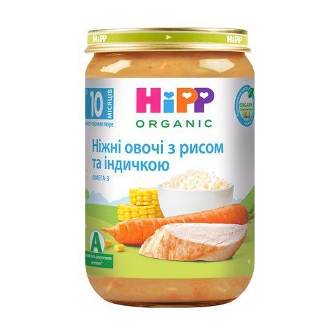 Детское мясо-овощное пюре HiPP индейка с рисом и овощами,220 гр 1223811 Mams family