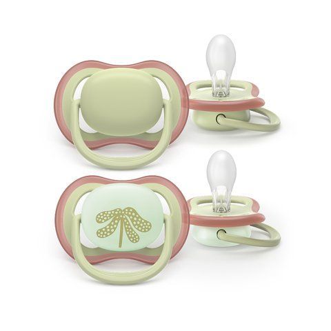 Пустышка силиконовая день ночь Philips AVENT Ultra Air day and night SCF087/18, 6-18 месяцев, 2 шт 3936462 Mams family