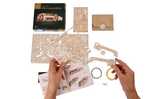 Механічний 3D пазл UGEARS "Мінілокомотив", 172 елементів, від 14 років 6330023 Mams family