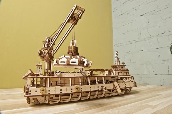 3D пазл UGEARS механічний "Науково-дослідницьке судно" 6336919 Mams family