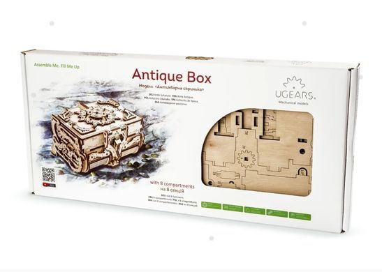 3D пазл UGEARS механический "Антикварная шкатулка" 6336242 Mams family