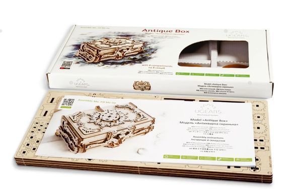 3D пазл UGEARS механический "Антикварная шкатулка" 6336242 Mams family