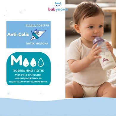 Бутылочка пластиковая babynova "Декор", 240мл для девочек 3960066 Mams family
