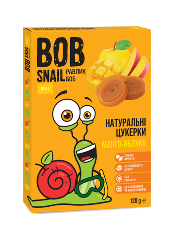 Натуральні цукерки Равлик Боб Манго-Яблуко , 120г 1740792 Mams family