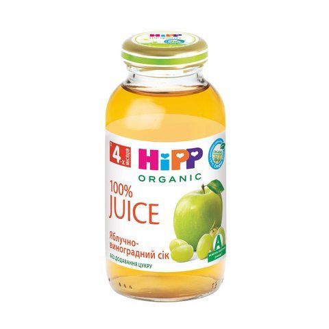 Детский сок яблочно-виноградный HiPP, с 4-х мес, 0.2 л 1323011 Mams family