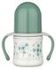 Бутылочка обучающая пластиковая Baby-Nova с ручками, широкое горлышко"Декор", 150мл Зеленая 3966384 фото 1 Mams family