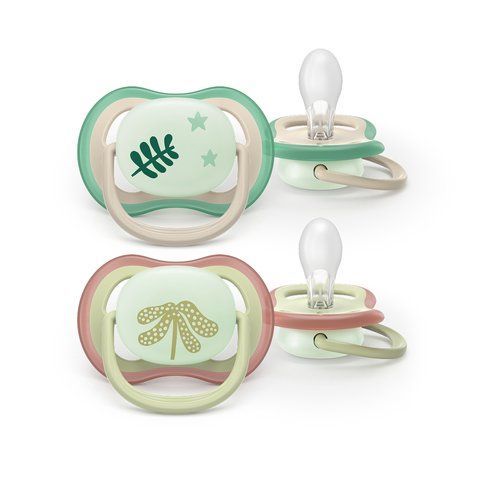 Пустышка силиконовая ночная Philips AVENT Ultra Air Nighttime SCF376/31, 6-18 месяцев, 2 шт 3936464 Mams family