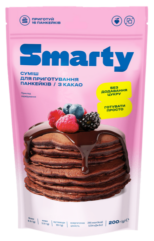 Cуміш для приготування панкейків з какао ТМ "Smarty" 200г 1600085 Mams family