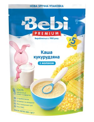 Детская каша молочная BEBI PREMIUM Кукурузная, без пальмового масла, с 5 мес, 200 гр 1105068 Mams family