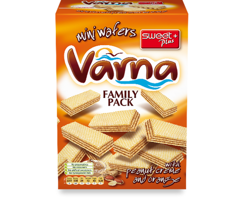 Міні-вафлі "VARNA FAMILY" з арахісовим кремом та смаком апельсина, 260 г 1110322 Mams family