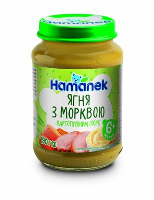 Детское пюре Hamanek "Ягненок с морковью и картофельным пюре", без соли, с 6-ти мес, 190 гр 1215869 Mams family