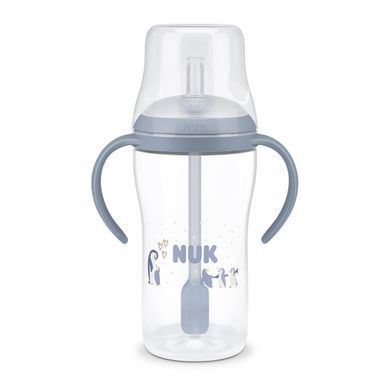 Поильник NUK Perfect Match Learner Straw Cup с силиконовой трубочкой, с 8 месяцев, пингвин, 260мл 3954241 Mams family