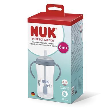 Поильник NUK Perfect Match Learner Straw Cup с силиконовой трубочкой, с 8 месяцев, пингвин, 260мл 3954241 Mams family