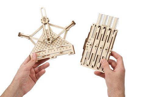 3D пазл UGEARS механический STEM-набір 2в1: додаток та помножувач 6337283 Mams family