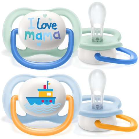 Пустушка I love 0-6м AVENT, 2 шт блакитна SCF080/01 3936374 Mams family