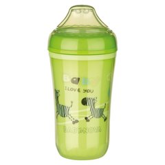 Чашка Baby-Nova пластмасова з силіконовою насадкою, 250мл салатова 3965428 Mams family