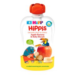 Детское фруктовое пюре HIPP «Яблоко-Банан с дет.печеньем»,100гр 1223899 Mams family