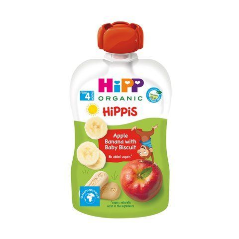 Детское фруктовое пюре HIPP &laquo;Яблоко-Банан с дет.печеньем&raquo;,100гр 1223899 Mams family