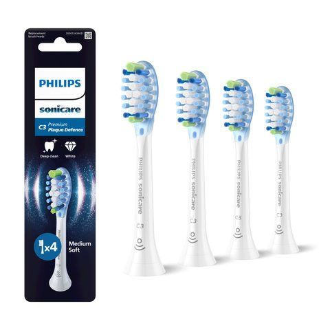 Набір насадок для звукової зубної щітки Philips HX9044/87 Sonicare, серії С3 Premium Plaque Defence, боротьба з нальотом, білий, 4 шт 3930658 Mams family