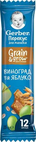 Gerber батончик яблуко та виноград від 12 місяців, 25г 1627001 Mams family