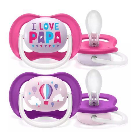 Пустушка силіконова Philips AVENT Ultra Air I love SCF080/04 рожева, 6-18 місяців, 2 шт 3936377 Mams family