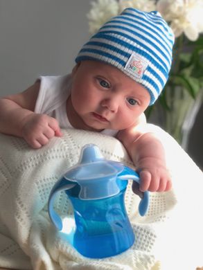 Чашка Baby-Nova навчальна з ручками, 220мл блакитна 3966044 Mams family
