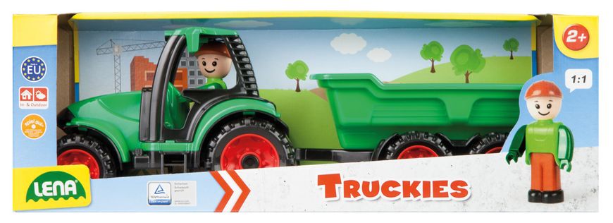 Детский Трактор LENA Truckies с прицепом,38 см 6984953 Mams family