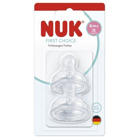 Соска силиконовая NUK First Choice Plus, отверстие Flow control, с 6 месяцев, 2 шт. 3954277 Mams family