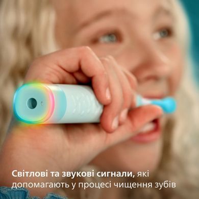 Дитяча електрична звукова зубна щітка Philips Sonicare For Kids Smart HX6600/13, бірюзова, 2 режими, 2 насадки, 2 комплекти наклейок, 0.5 Вт 3930695 Mams family