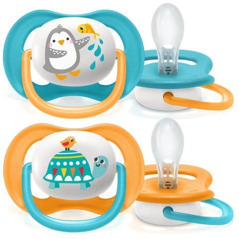 Пустушка силіконова Philips AVENT Ultra Air Animal SCF080/07, блакитна, 6-18 місяців, 2 шт 3936380 Mams family