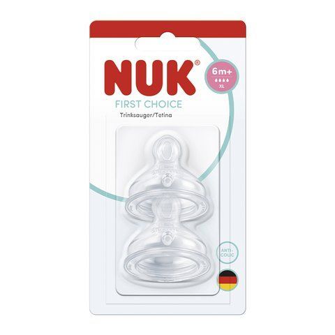 Соска силиконовая NUK NUK First Choice, отверстие XL, с 6 месяцев, 2 шт. 3954278 Mams family