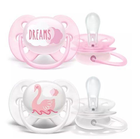 Мягкая пустышка AVENT 0-6м, 2шт розовая SCF222/02 3936387 Mams family