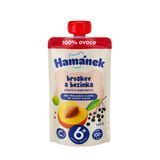 Дитяче пюре Hamanek Яблуко з персиком і бузиною (пауч), без цукру, з 6-ти міс, 100 гр 1215909 Mams family