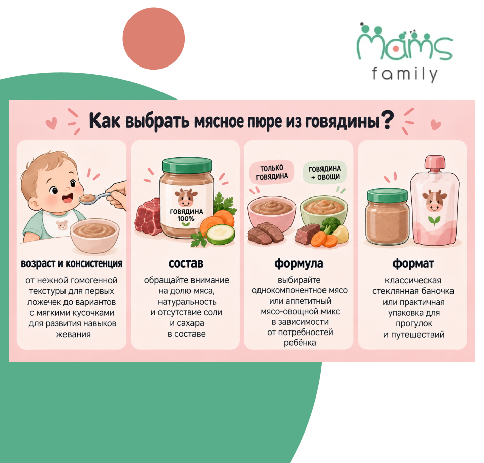 мясное пюре из говядины купить у Mams Family